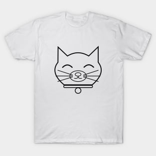 Cat Face Line Art T-Shirt